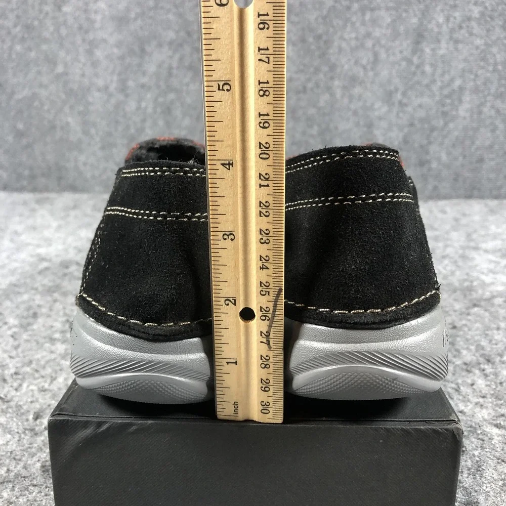 Clarks Shoes Mens Size 9.5 Black‎ Red Plaid Slip On Loafers Slippers Buffalo